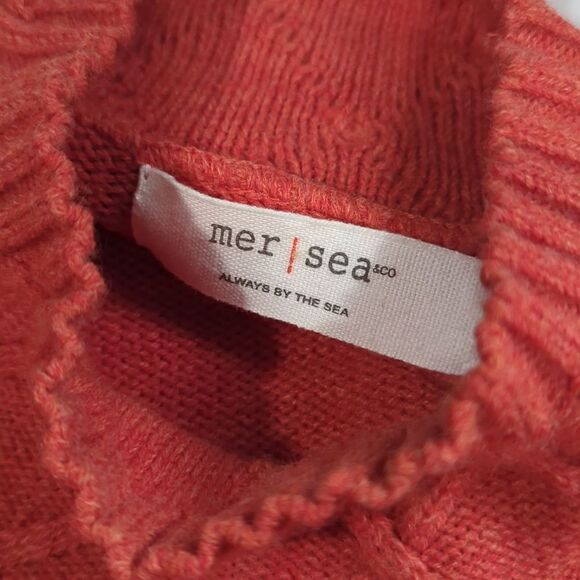 Mer Sea Sweater Womens One Size Coral Diamond Relaxed Sweater - Picture 6 of 9